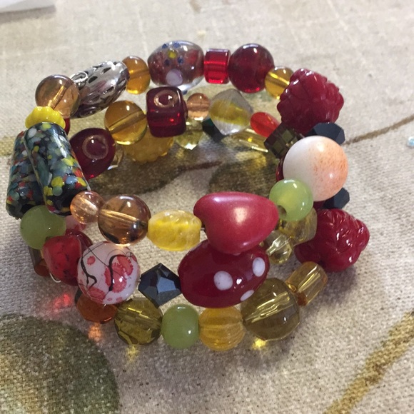 handmade Jewelry - Beautiful Multi Design Glass beaded wrap Bracelet
